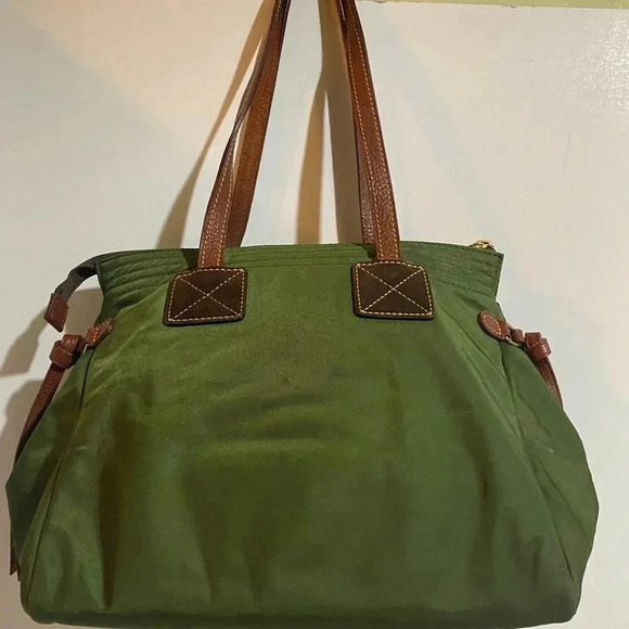 Dooney Bourke green nylon satchel handbag - Picture 2 of 13